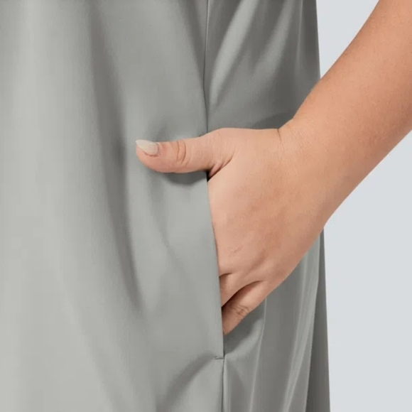 NWT HALARA Racerback High Low Flowy Quick Dry Casual Dress Gray | size small - Picture 3 of 13